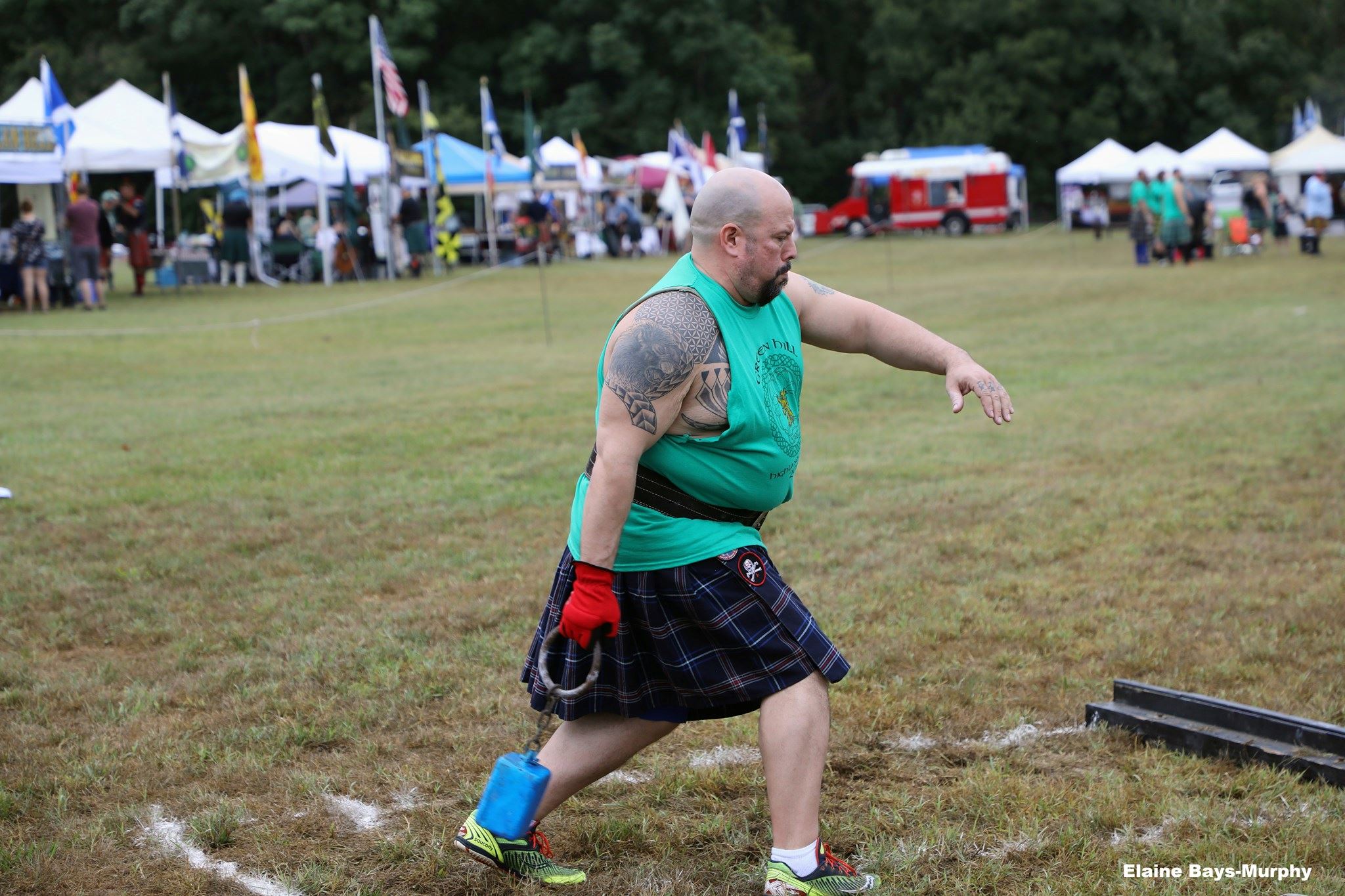 Man competing in the Green Hill Highland Games