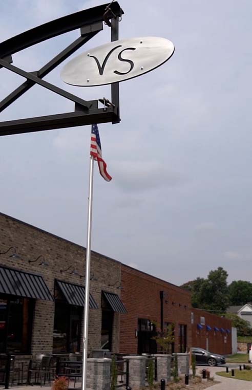 Vinyard Station Sign in Vinton