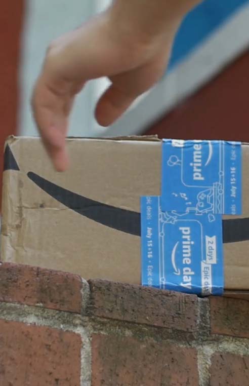 Amazon package being picked up