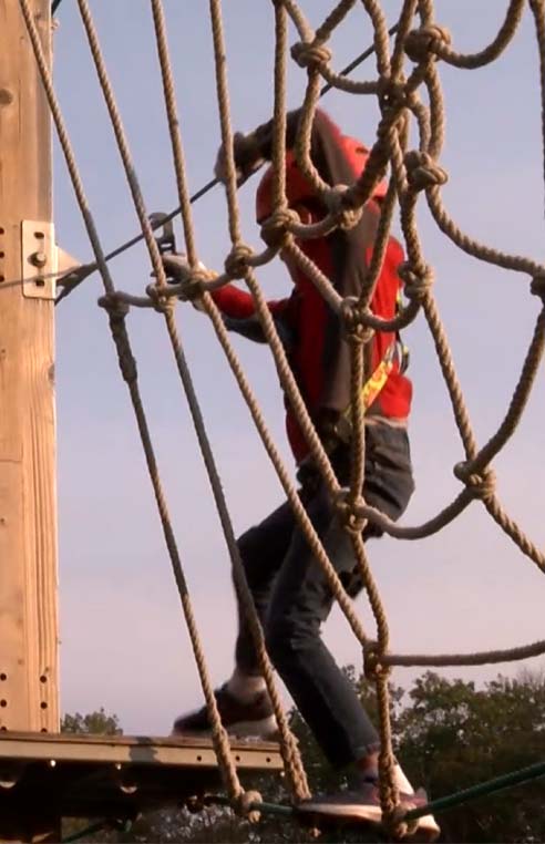 Person on Ropes Course