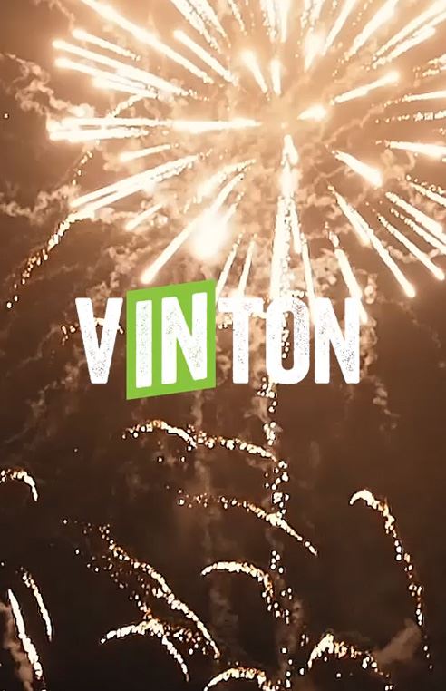 Fireworks and town of Vinton logo