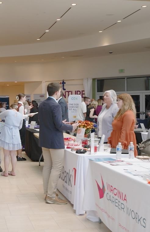 Wide shot of career expo